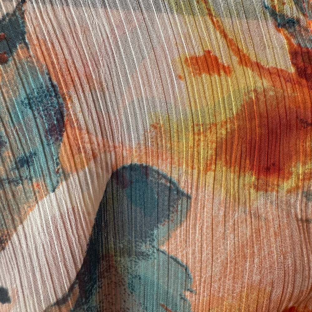 New Directions Orange Green Long Sleeve Shirt Dress NWOT - Picture 6 of 11